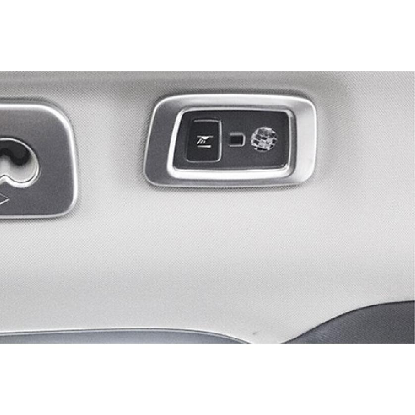 For Volvo XC90 2016- Matte Silver Rear Reading Lamp Frame Cover Trim 2PCS