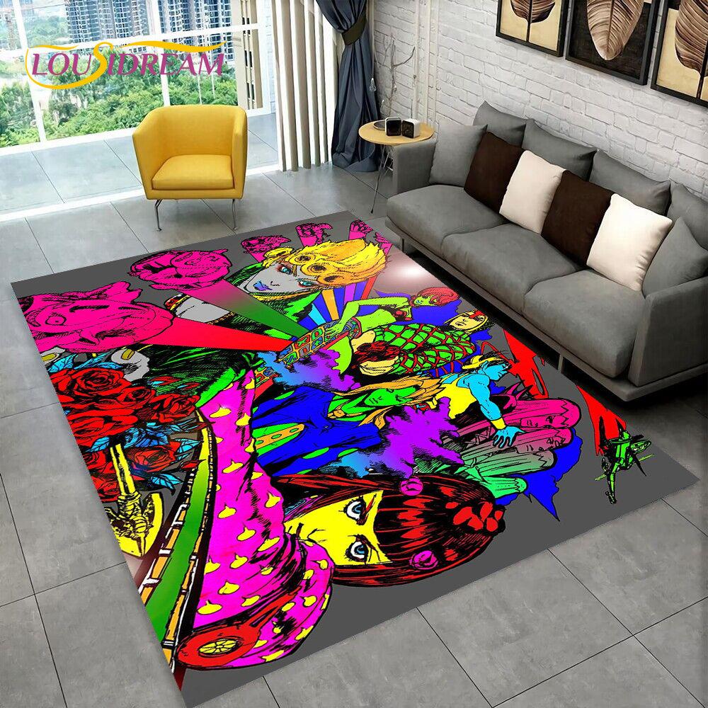 Anime Jojo's Bizarre Adventure  Area Rug,Carpet Rug for Living Room Bedroom Sofa Doormat Decoration, Kid Play Non-slip Floor Mat