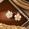 Trendy Double-Sided Flower Cat's Eye Earrings - Mori Style, Sweet & Versatile with a High-End Feel
