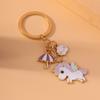 Cute Enamel Animal Horse Keychain Unicorn Key Ring Pendant for Car Key Holder Women Girls Handbag Accessories DIY Jewelry Gift