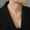 Polished Titanium Steel Cut Gymnastics Design Pendant Necklace Sports Jewelry