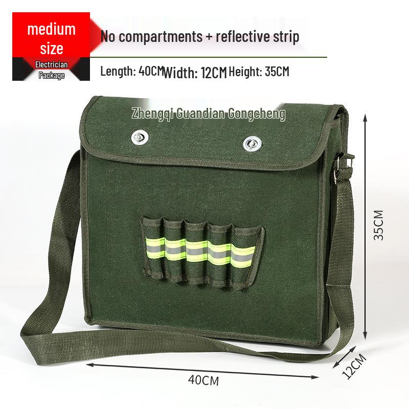 Multifunctional Electrician Crossbody Tool Bag - Canvas, Extra Thick with Large Capacity Pockets for Men