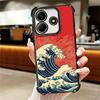 Japanese Wave Kanagawa Surfing Plating Phone Case For Xiaomi Redmi Note 14 15 Pro Plus 13 12 11 11S 11T 10 9S 9 5G Anti-Fall Air