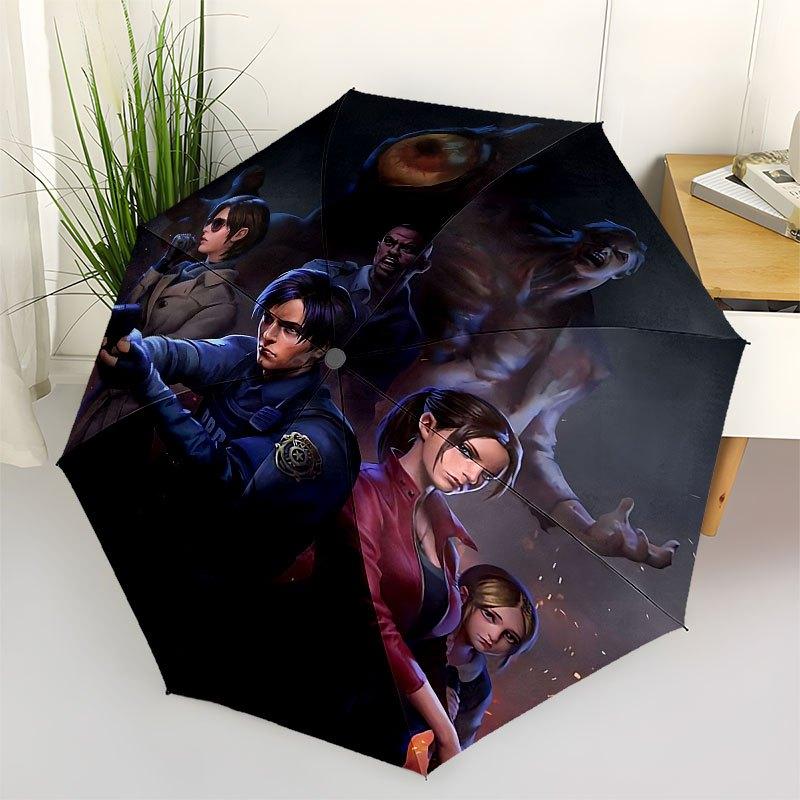 1pc Resident Evil- Automatic Opening/Closing Umbrella with Convenient Three-Fold Design, 8 Iron Ribs - for Outdoor Daily UseA08