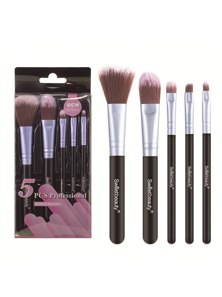 5PCS/Set Halloween Christmas Gift Makeup Brush Set, (Powder Blusher Brush, Base Brush, Eye Shadow Br