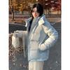 Winter Short Down Jacket Women Loose Fit Thickened Warm Puffer Coat Casual Parka