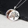 Colar Personalizado Árvore da Vida com Foto para Homens Meninos, Colares Medalhão Redondo de Aço Inoxidável, Presente de Joia Personalizado