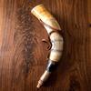 Cuerno Vikingo Natural de Toro, Instrumento Sonoro Medieval Nórdico, Correa de Cuero