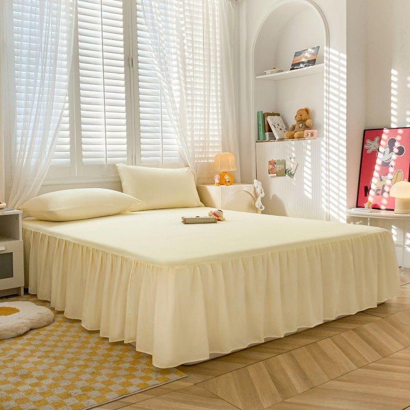 Bed Skirt Simple Fashion Modern Skin-friendly Dust-proof Bedspread Comfortable Bedroom Ruffles Protector Bedcover Korean Sheets