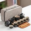 Black Pottery Kung Fu Tea Set Side Pot Household Outdoor Travel Gift Set Portable Simple Japanese Set