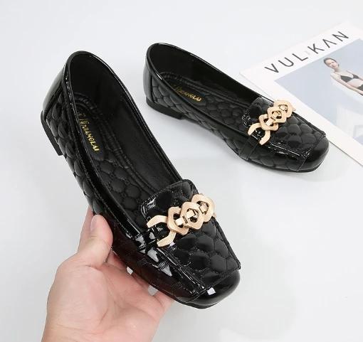 Fashion Spring New Ballet Women's Shoes Soft Bottom Large Square Head Comfortable Flat Bottom Casual Women's Shoes Size 35-42