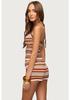 Women's Summer Color Block Stripe Spaghetti Strap Slim Fit Shorts Set