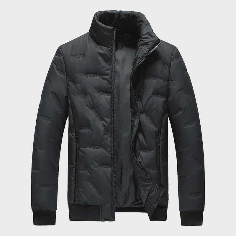 Pánský větruodolný bavlněný kabát velké velikosti (M-8XL) - Neformální venkovní stojáček, odolný proti chladu pro podzim a zimu.