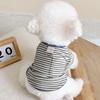 Pet Spring Striped Short Sleeve Cat T-shirt Teddy Two Leg Top Sunscreen Vest Puppy Clothes Dog Clothes for Small Dogs