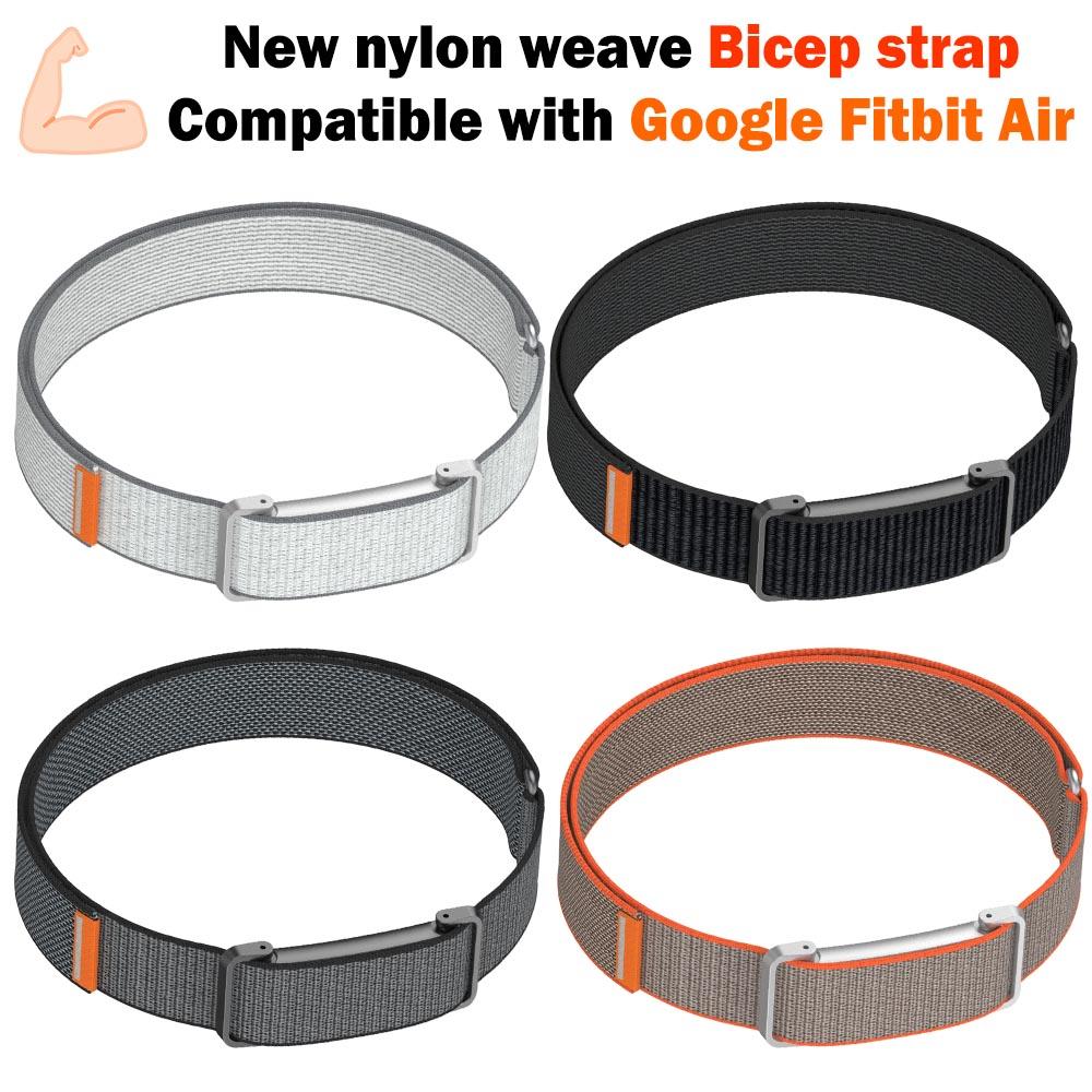 Nylon Armband for Google Fitbit Air Straps Metal Frame Fitness Tracker Accessories Replacement Bicep Band for Google Fitbit Air