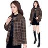 Plaid Square Neck Autumn/Winter Coat for Women