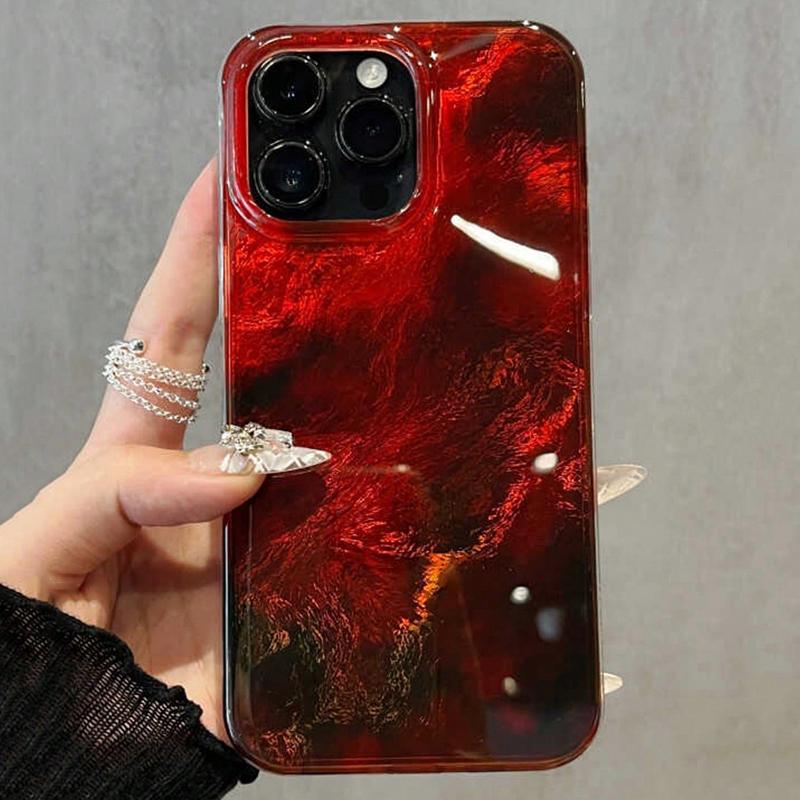Amber Gradient Aesthetic Phone Case For iPhone 17 16 15 Pro Max 14 13 12 11 XS X XR 7 8 Plus 16E 17 Air Transparent Bumper Cover