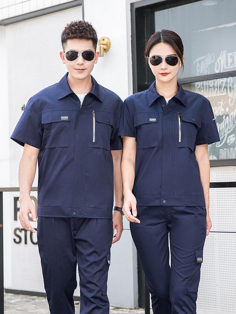Vêtements de travail d'été personnalisés à manches courtes: Réparation Automobile & Protection du Travail, Uniformes Absorbant la Sueur