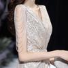 Small evening dress dress women's 1011 summer new champagne socialite temperament banquet host dress can usually be worn