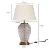 Glass Table LED Lamp Royal Diamond Cut Glass Off White Lampshade Bedside, 58.42 Cm Living Room, Bedroom, Home Decoration, Hotel Pack of 1