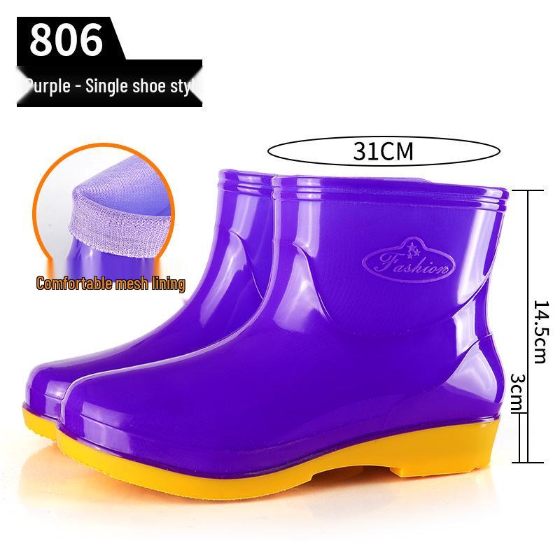 Simple Four Seasons Waterproof Women's High-Top Rain Boots and Shoes for Labor Protection and Cleaning