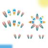 Blue Gradient French Glitter-Starfish Nail Tips 24 Pieces Wearable False Nails