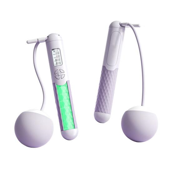 Skipping Rope with Counter Balls LED Display Non-slip Handle Tangle-Free Students Kids Men Women Workout Training Cordless Jump Rope