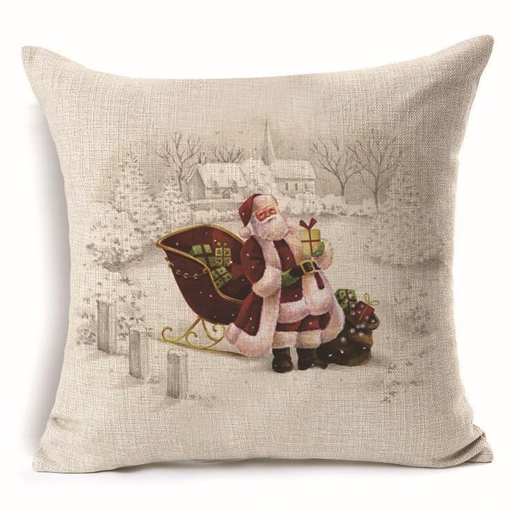 Christmas Pillow, Home Sofa, Linen Cushion Cover, Car Waist Pillow Cover, Children's Pillow Cover