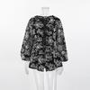 Autumn niche jacquard macaron color v-neck long-sleeved lace-up top and shorts two-piece fashion casual suit