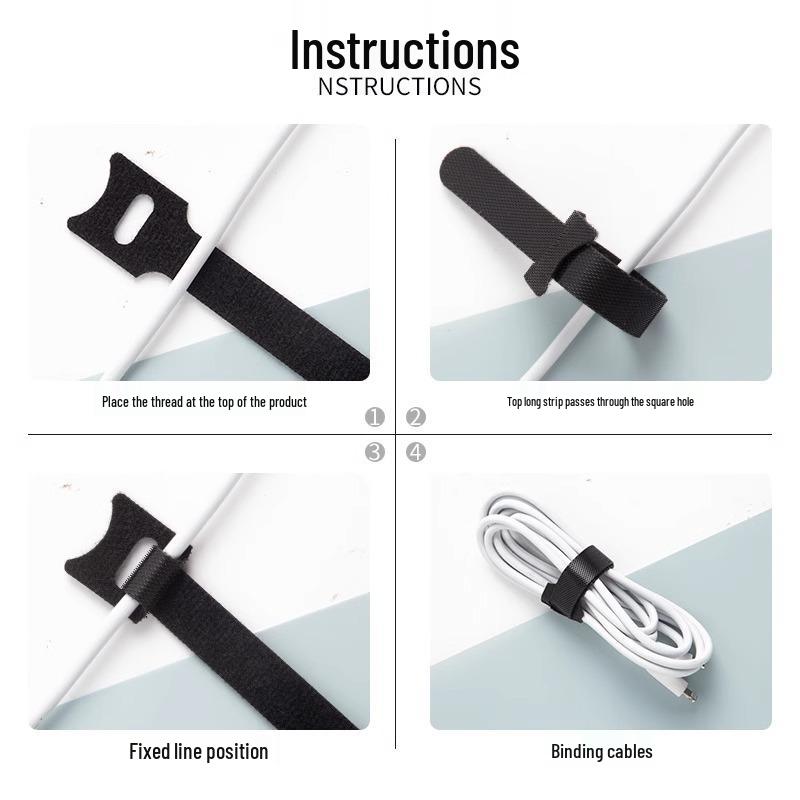 Klettband zur Organisation von Drähten, Kabeln und Ladekabeln