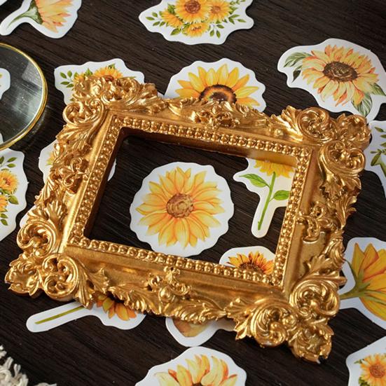 46 stk skrivesaker klistremerke selvklebende ingen rester Bedårende solsikke klistremerker Scrapbooking klistremerke klistremerke Hjemmeforsyning