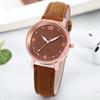 Women Faux Leather Strap Watch Luminous Round Dial Analog Watch Minimalist Ladies Casual Formal Wristwatch Gifts for Her