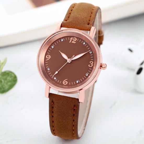 Women Faux Leather Strap Watch Luminous Round Dial Analog Watch Minimalist Ladies Casual Formal Wristwatch Gifts for Her