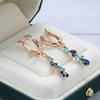 Vintage Temperament, Colorful Zircon Earrings, Women's Personalized and Fashionable Rose Gold Earrings