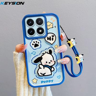 KEYSION Funda a prueba de golpes para Xiaomi POCO F6 Pro con cordón de silicona suave con linda muñeca de dibujos animados en 3D para POCO X6 Pro 5G