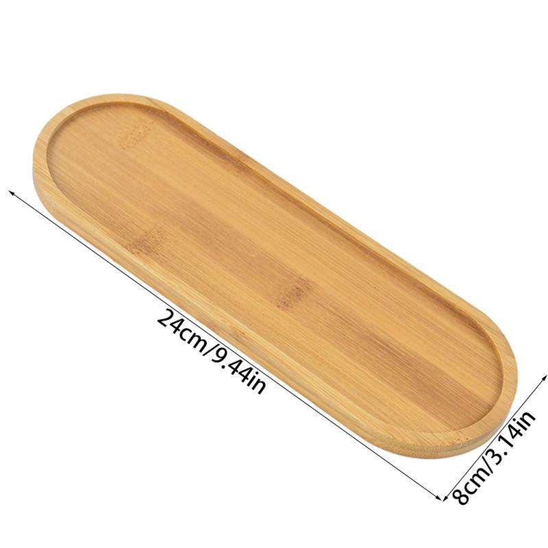 Wooden Tray Countertop Bottle Organizer Holder Round Square Oval Candles Jewelry Storage Plate Tray Bathroom Kitchen Accessories