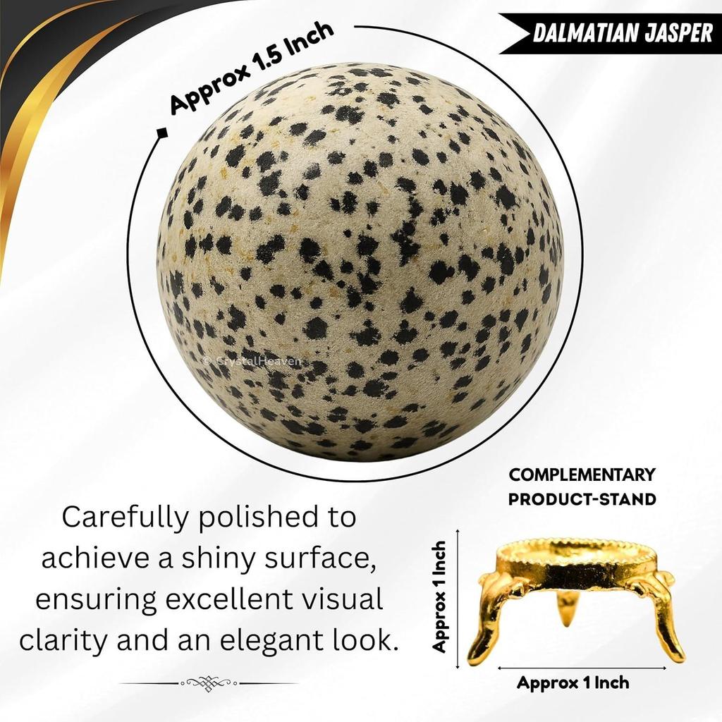 Certified Dalmatian Jasper Crystal Ball for Meditation - Premium Crystal Vastu Items for Home and Feng Shui Items