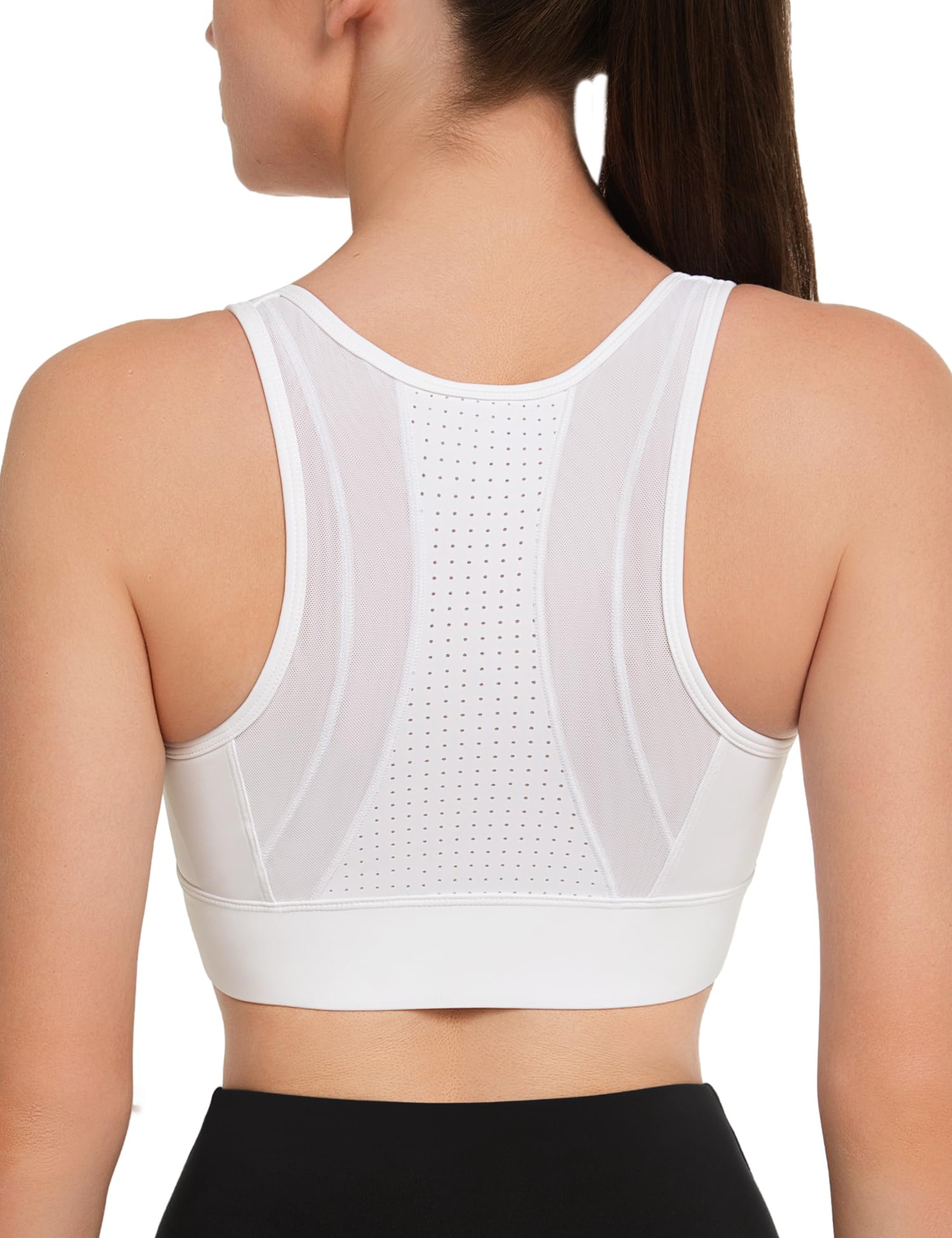 

Yvette Sports High Open Integrated High Plus 3XL White Women s Bra, Support, Front, Mesh, Moisture-Wicking, Quick-Drying, Cup, Wireless, Sides, Sizes,