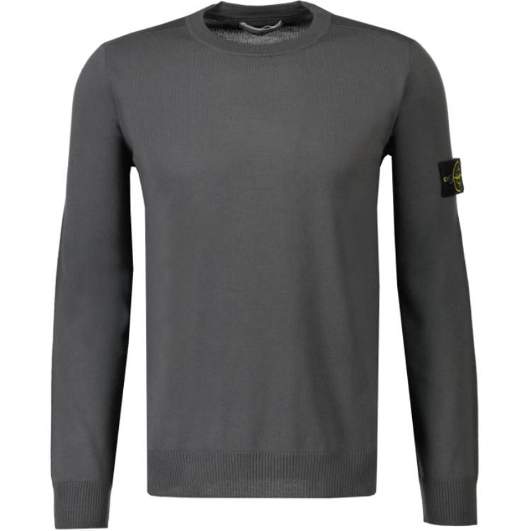 

Stone Island Plain Logo Embroidered Crew Neck Pullover Sweater Men sweater Gray 8115510C4-V0062 XL