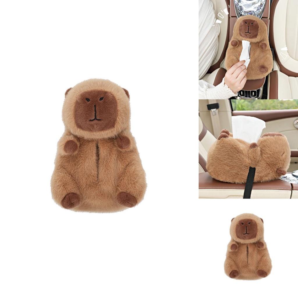 Plush Capybara Car Tissue Holder Perfect For Both Cars And Homes!