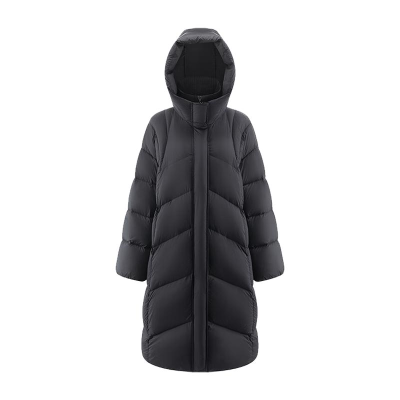 Ailiaiyi Women's Long Puffer Down Coat with Detachable Knit Collar