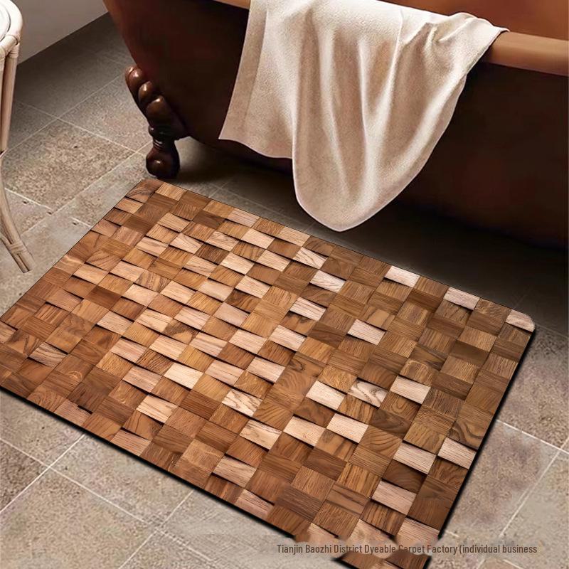 

Коврики для пола с диатомовым узором и рисунком под дерево: Коврики для входа, ванной и туалета 50*80cm, Wood pattern 6