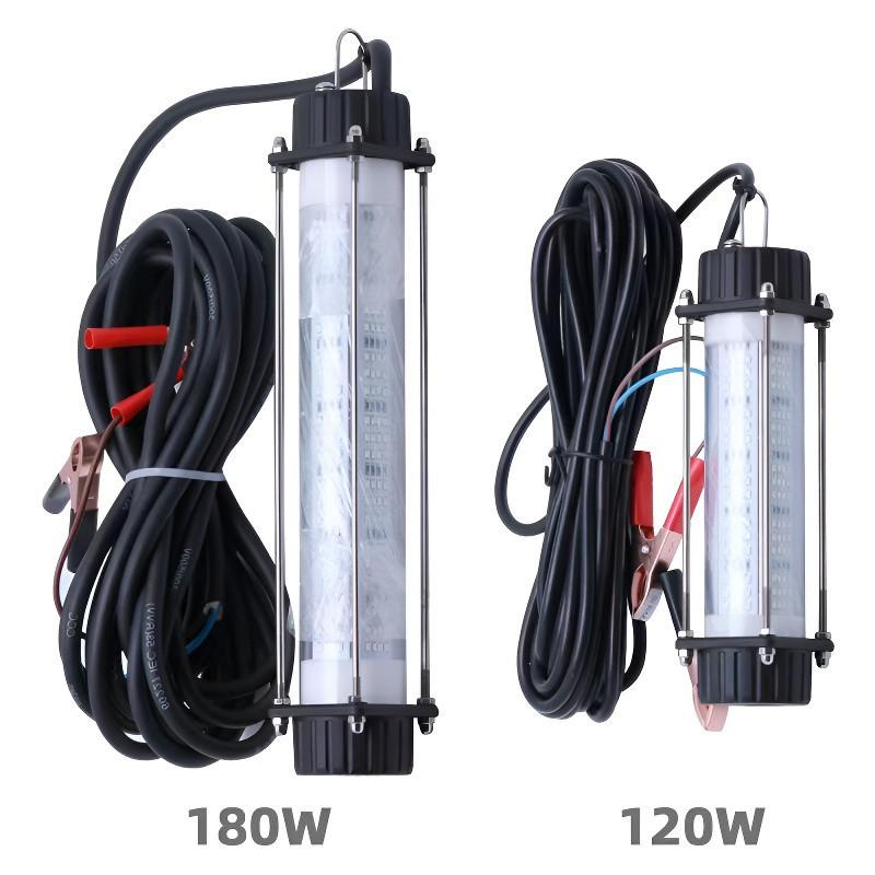 120W/180W High-Power LED Fish Lure Light Portable Underwater Fishing Light 12V Submersible Fishing Finder Accessories