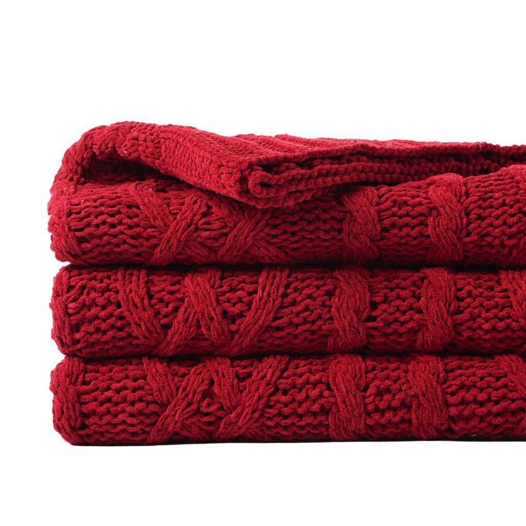 Knitted Blankets Thick Chenille Blanket Plaid Throw Blanket For Sofa Chunky Throws Bedspread On The Bed New Year Decor