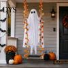 Reusable Holiday Props Light Up Hanging Swinging Ghost Halloween Decoration with Remote Control, Large White Unique Theme Accents Ornament Maple