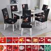 1/2/4/6Pcs Christmas Elastic Chair Cover For Dining Room Santa Claus Xmas Kitchen Home Decorative Spandex Slipcovers Seat Covers