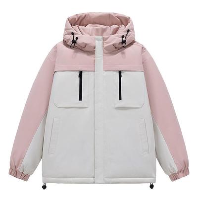 Winter Explosion Outdoor Tooling Mountain Charge Cotton Clothes Men and Women Couples Color Matching Hooded Jacket Cotton Clothes Factory