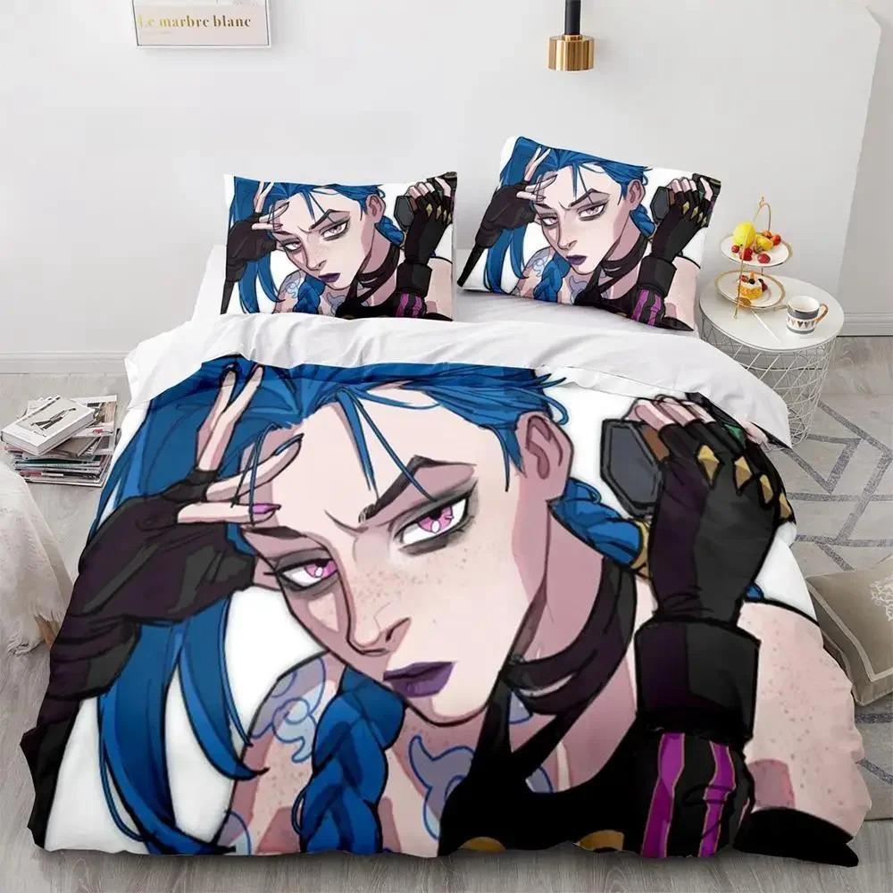 Anime Good Game Jinx Bedding Set Single Twin Full Queen King Size Bed Set Adult Kid Bedroom Duvet Cover Sets Ropa De Cama Kawaii