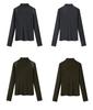 Cotton Cocoon Off-Shoulder Half-High Neck Slim Long-Sleeve Top for Women - 2026 Spring/Autumn Collection