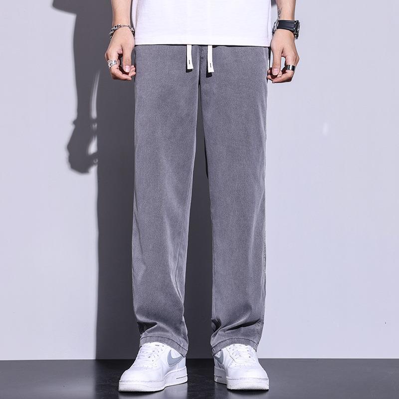 Men's Ice Silk Wide Leg Tencel Jeans - Loose, Straight, Casual Fit by Four Seasons